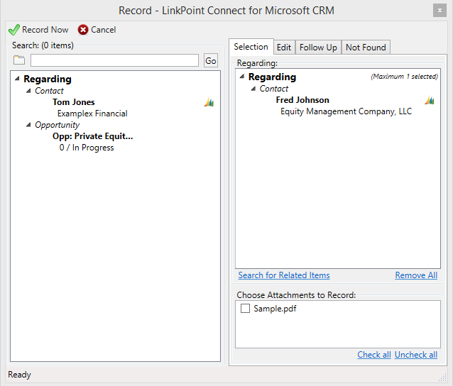 LinkPoint Connect for Microsoft Dynamics CRM computer screen preview